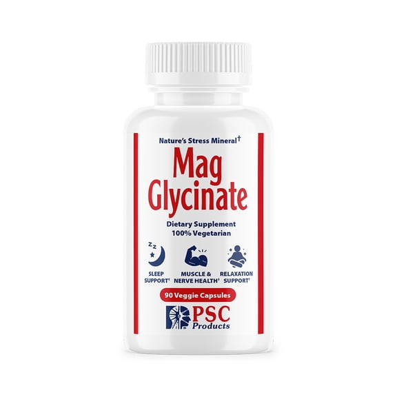 Magnesium Glycinate Supplement for Relaxation & Muscle Support, 90 Capsules