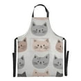 thumbnail image 6 of Yayeee Chief Kitchen Apron with Pockets for Cooking Water Resistant Unisex Adjustable Neck Strap, Gray Cat Pattern, 6 of 7