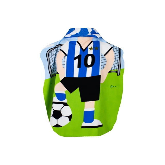 TOALLA TIPO PONCHO PARA NIÑO DIBUJO DE FUTBOL US EXPEDITION 133375