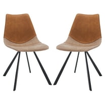 SAFAVIEH Greer Tufted Dining Chair, Cognac, Set of 2 (23.8 in. W x 19 in. D x 32.5 in. H)