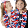 thumbnail image 7 of Topboutique 24 Pcs Patriotic Leis 4th of July Decorations Red White and Blue Flower Garland Patriotic Decoration Hawaiian Luau Flower Necklace Wreath for Memorial Day Independence Day Party Supplies, 7 of 7