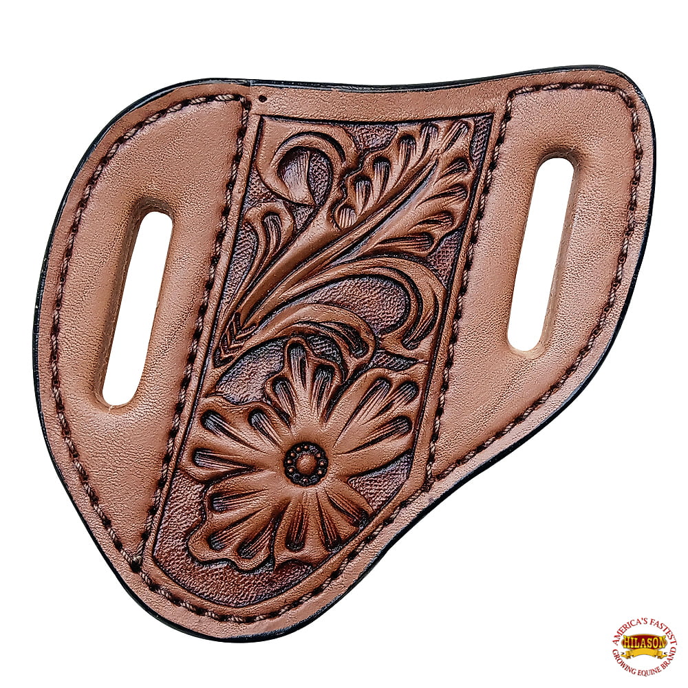 38 Cal Right Hand Leather Gun Holster #59-4 to 5"  Barrel Brown- Tooled 