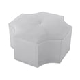 thumbnail image 4 of Posh Living Runrawin Faux Leather Octagon Cocktail Ottoman in Silver, 4 of 8