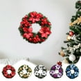 thumbnail image 3 of Christmas 11.8Inch Small Christmas Wreath for Front Door Artificial Greenery Spruce Wreath with 3 & Glittering Xmas Ornaments Holiday Home Wall丨Red, 3 of 3