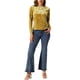 thumbnail image 2 of INSPIRAR CHIC Camisetas de Terciopelo para Mujeres, Cuello Redondo, Manga Larga, Casual, T-Shirt S Amarillo, 2 of 6