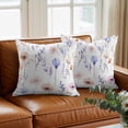 thumbnail image 3 of Spring Watercolor Throw Pillow Cover Wildflower Pink Purple Flowers Cotton Linen Cushion Cover Throw Pillow Case with Invisible Zipper for Couch Sofa Bed Chair Car 24x24 Inch, 3 of 9