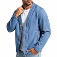 thumbnail image 4 of Admvng Men's Denim Cardigan Jacket Long Sleeve Open Front Casual Jean Outerwear Lightweight Layering Shacket, 4 of 8