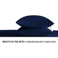 thumbnail image 2 of Kamas Oversize Pillow Case - Navy Queen Extra Large (22 X 32)- Fits Even The Fluffiest Pillows Including The Pancake Pillow- Sleeve Style- Extra Tall Pillowcase- 100% Cotton 600 Thread Count, 2 of 3