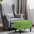 thumbnail image 2 of Xixirimido Turtle Shell Green Pattern Ottoman Cover Stretch Rectangular Footstool Slipcover with Nonslip Elastic Base, Universal Fit for Storage Ottomans & Ottoman Footrests, Large, 2 of 7