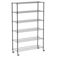 thumbnail image 5 of 6000Lbs Capacity Heavy Duty Storage Shelves Wire Shelving Unit and Storage Adjustable NSF 6 Tier Metal Rack Shelf on Wheels for Garage Basement, 76 H x L x 18 D - Black, 5 of 9