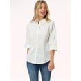 thumbnail image 5 of Made by Olivia Women's Button Down Shirts 3/4 Sleeve Stretch Formal Work Blouse Tops, 5 of 7