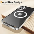 thumbnail image 2 of Allytech Metal Plating case for iPhone 16 Pro, Luxury Ultra Thin Compatible with Magsafe Wireless Charging Camera Lens Protection Anti-Drop Frosted Back Panel Cover for iPhone 16 Pro, Silver, 2 of 9