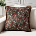 thumbnail image 2 of Home Decor Collection 20" x 20" Green Floral Velvet Decorative Pillow, 2 of 5