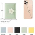 thumbnail image 2 of Monedero pequeño y bonito con tres pliegues, delgado, con ventana para tarjetas de identificación y fotos, y hebilla con estampado de flores 3D para mujeres y niñas (verde), 2 of 3