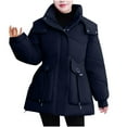 thumbnail image 2 of ZRGHAOYLQ Winter Coats for Women Plus Size Quilted Puffer Down Fleece Warm Thicken Hooded Parka Jacket Pocket Zip Padded Outerwear Full Zip Solid Down Jackets, 2 of 7