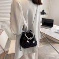 thumbnail image 4 of Sywqhk Bolso De Mano De Tela Jacquard Sólida Bolso De Hombro Con Cadena Con Cordón Para Mujer (Blanco) Sywqhk Para estrenar, 4 of 9