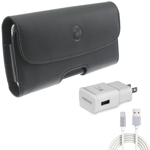 For Galaxy A73 /A23 /A14 /A13 - Fast Home Charger w Case Belt Clip, Type-C 6ft USB Cable Quick, Leather Holster Cover for Samsung Galaxy A73 /A23 /A14 /A13 5G