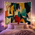 thumbnail image 2 of Abstract Geometric Composition in Bold Colors, Energetic Mid-Century Modern Art for Art Lovers, Abstract Wall Art, Housewarming Gift Tapestry Wall Hanging for Living Room, Home Office, 2 of 7