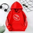 thumbnail image 4 of Cnbwig Hoodies for Girls Tops Toddler Football Print Sweatshirt Pullover Warm Lined Hoodie for Daily Wear Outdoor Sports Kids Boys Sweat Shirts Casual A-Watermelon Red 13-14 T, 4 of 4