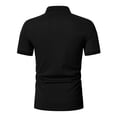 thumbnail image 3 of BangWanChi Men's Quarter Zip Lapel Collar Shirts Top Fashion Mens Short Sleeve Casual Patchwork T-Shirts for Daily Wear, 3 of 5