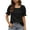 Black, variant on Fesfesfes Running Shirts Womens Casual Solid Color Square Neck Short Sleeve Tops Blouses Women Blouse 8(L)