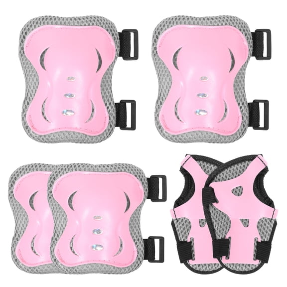 Threns 6Pcs Kids Knee Pads and Elbow Pads Ajustable Wrist Guards Set Kids Protective Gear Set for Skating Cycling Bike Rollerblading Scooter