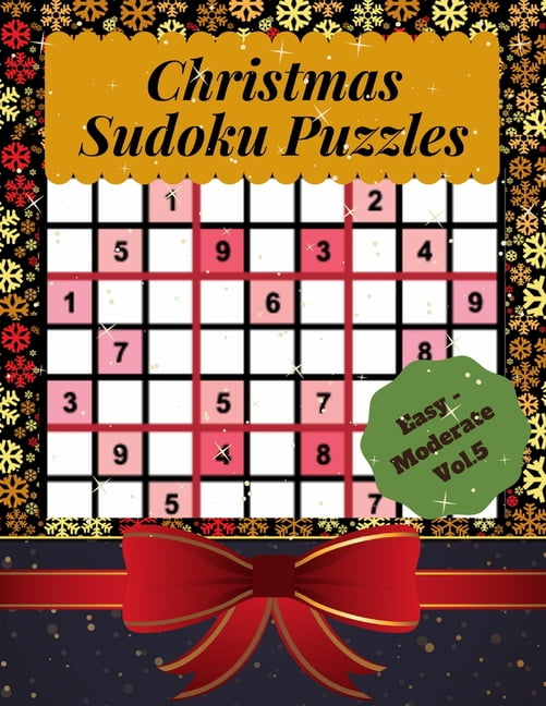 christmas sudoku puzzles easy moderate vol5 200 easy
