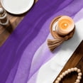 thumbnail image 3 of Purple Waves Table Runner - 70 Inch Long Ombre Abstract Art Gradient Modern Cotton and Linen Blended Dress Scarves Farmhouse Table Runner for Kitchen Dining, Coffee Table, 13" x 70", 3 of 8