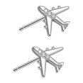 thumbnail image 4 of Minnieouse Miniavión de plata esterlina a la moda y tachonado con diamantes, oreja de estudiante y aretes con personalidad. Plateado Plateado 1 10piezas, 4 of 6