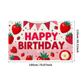 thumbnail image 3 of Strawberry Themed Happy Birthday Banner Background Backdrop Party Decorations for Birthday Party Photography Props Photo Booth Decors, 3 of 8