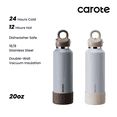 thumbnail image 3 of CAROTE 2-Pack 20 oz Insulated Stainless Steel Water Bottles with One-Click Leak-Proof Lids, Carry Loops and Removable Silicone Boots, Dishwasher Safe, 3 of 6