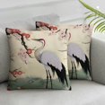 thumbnail image 2 of COMIO  Set of 2 Japanese Style Throw Pillow Covers, Cherry Blossoms Cushion Case for Home Living Room Decor,  Exotic Oriental Red-Crowned Cranes Decorative Throw Cushion Case,, 2 of 6