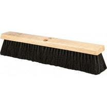 PRO SOURCE 18" Push Broom Head: Black Poly Bristles, Wood Block, Handle Not Incl
