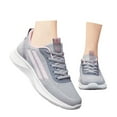 thumbnail image 3 of Daznico Women's Lightweight Walking Sneakers - Breathable Mesh with Elastic -On for Everyday Comfort (Flat Heel Design),Color:Grey,Size:6.5, 3 of 7