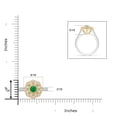 thumbnail image 5 of ANGARA Natural Vintage Inspired Emerald Floral Halo Ring with Milgrain in 14K White & Yellow Gold for Women (Size-4.5mm) | May Birthstone, Anniversary, Jewelry Gift for Women | Natural Emerald Ring, 5 of 10