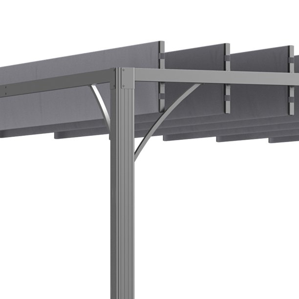 Outsunny 9.5' x 9.7' Outdoor Louvered Pergola with Retractable