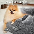 thumbnail image 4 of PAWZ Road Calming Donut Dog Bed Anti-Anxiety Plush Pillow Round Puppy Cat Bed 23" for Pets Up to 25lbs,Gray, 4 of 12