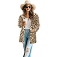 thumbnail image 2 of SCRAWLGOD Leopard Prints Women's Cardigan Sweaters Open Front Long Sleeve Tops for Women Party Size S Breathable Ladies Cardigans Lightweight with Pockets, 2 of 7