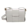 thumbnail image 1 of Bolso bandolera acolchado tejido para mujer, bolso de hombro de piel sintética, bolso de mano de moda, bolso de mano para mujer, blanco, 1 of 6