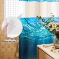 thumbnail image 3 of No Hook Shower Curtain, Light Blue Ocean Waves Shower Curtains for Bathroom with See Through Top Window, Summer Beach Coastal Abstract Waterproof & Washable Bath Curtain Stall 48"x72", 3 of 9
