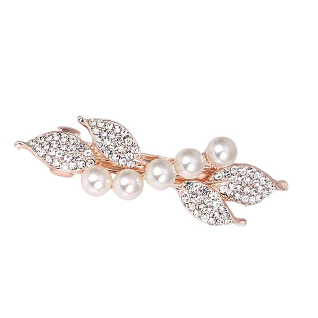 Horquilla de hoja de perla de cristal Minnieouse Accesorio para el cabello Blanco AP015452-01