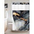 thumbnail image 6 of No Hook Shower Curtain with Snap in Liner, Abstract Marble Marble Texture Waterproof Bath Curtain Double Layers with See Through Top Window, Black White Gradient Hotel Shower Curtains 36x72in, 6 of 9