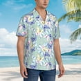thumbnail image 3 of Bingfone Men's Short Sleeve Button Down Shirts Hawaiian Colorful Butterfly Printed Beach Shirt, 3 of 7