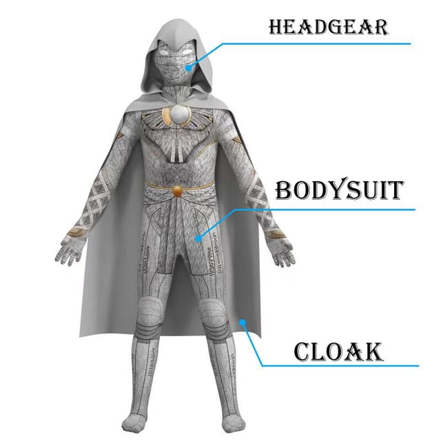 Disfraz de Caballero de la Luna para niños, traje de superhéroe para Halloween, Marc Spector