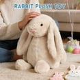 thumbnail image 3 of Bunny Stuffed Animal, 11.81in Cute Rabbit Plush, Easter Party Gift Soft Bunny Plush Long Ear Stuffed Animal (Purple), 3 of 5