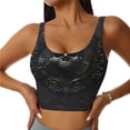 thumbnail image 3 of Goofa Ornate Dark Skull Book Printed Sports Bras for Women, High Impact Running Bra Workout Crop Tank Tops Longline Sports Bra Push up-X-Large, 3 of 9