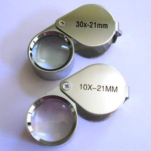 2PC/set 40X Magnifying Loupe Jewelry Eye Glass Magnifier LED Light Jewelers Loop 