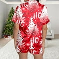 thumbnail image 5 of UV protection split short pajama sets for women UPF 50+ sleepwear Women's Christmas HoHo Snowflake Print Shorts & Short Sleeve Pajama Set, 5 of 7