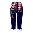 thumbnail image 4 of Pantalons Cargo Décontractés pour Femmes par Generic TG Noir Uni Capris Décontractés, Cordon de Serrage, Raccourcis, Légers, 1 Unité, 4 of 5