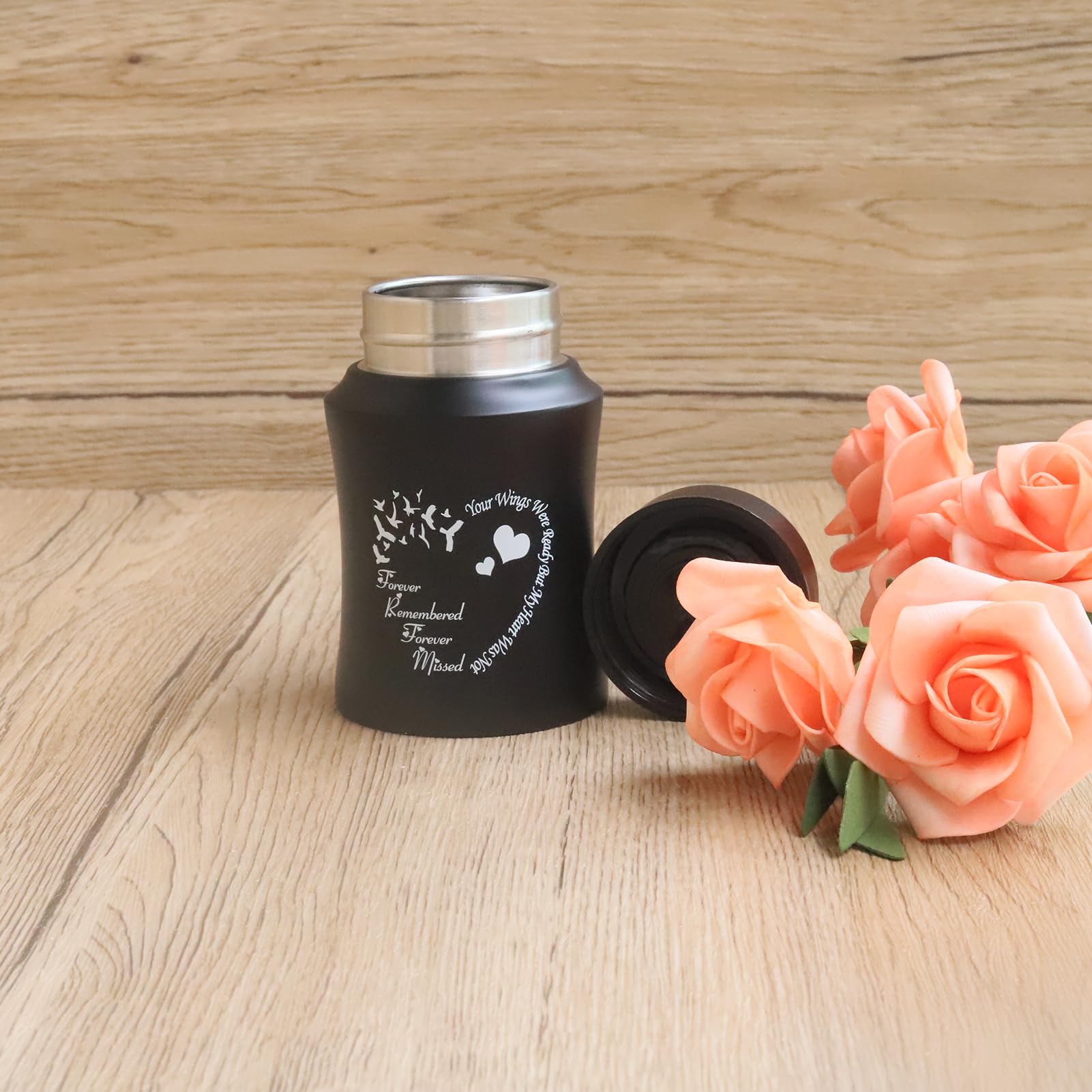 4.5 Inches Small Urn for Human Ashes Small Keepsake Urn Heart Pattern Memorial Ashes ContainerStainless Steel Mini Cremation Urn